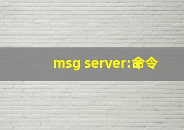 msg server:命令